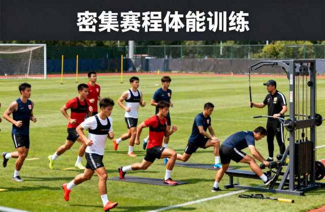 球队在训练场进行体能训练，用于密集赛程体能分配文章配图
